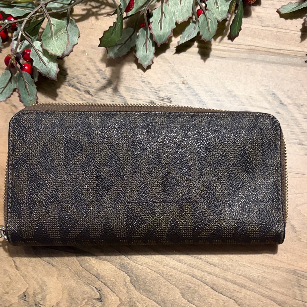 Michael Kors Dark Brown Wallet with Gold Accents - Picture 3 of 4
